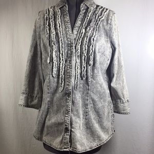 Decree Grey Denim Light Weigh Jacket Size L NWT